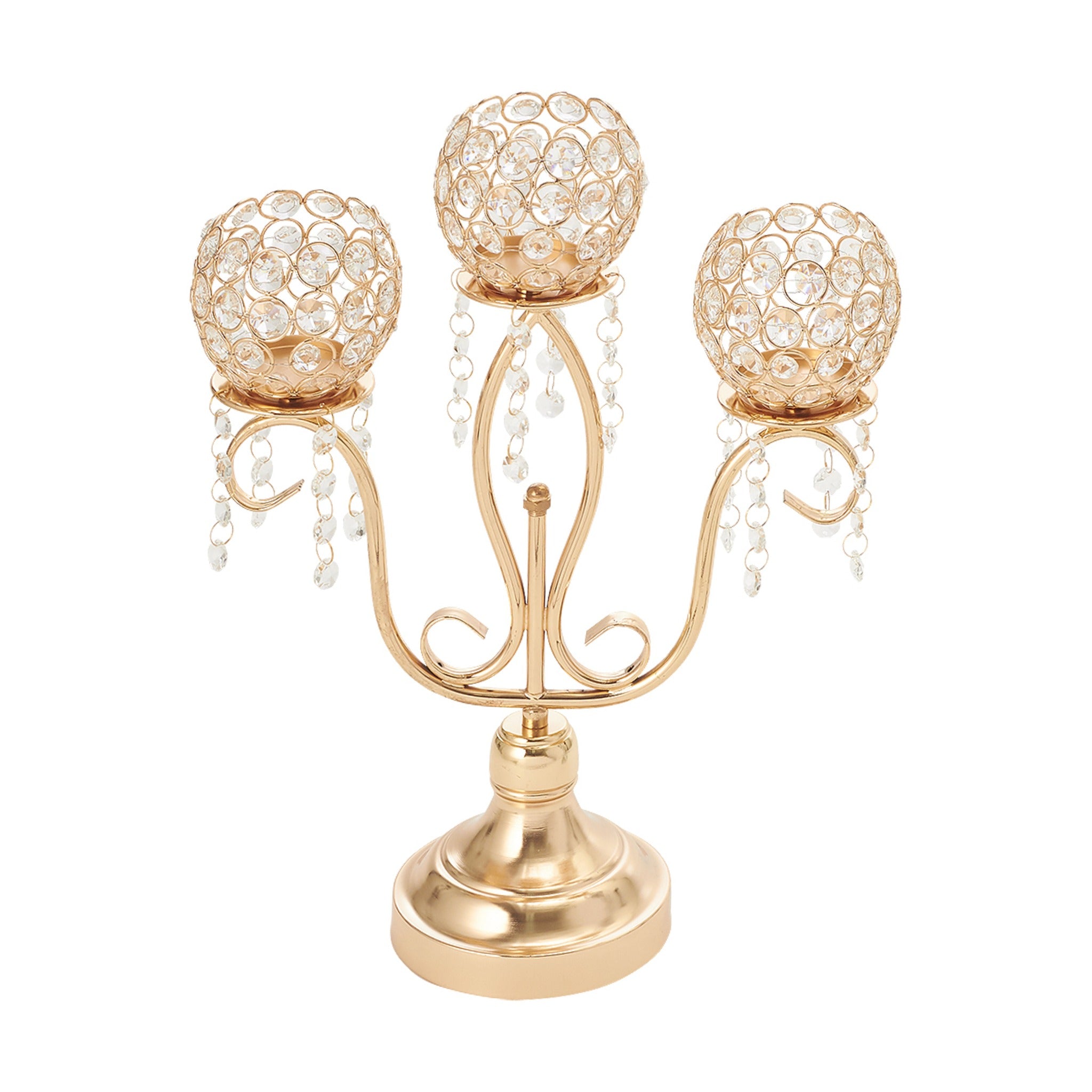 16" Arm Candle Holder Gold 3ct